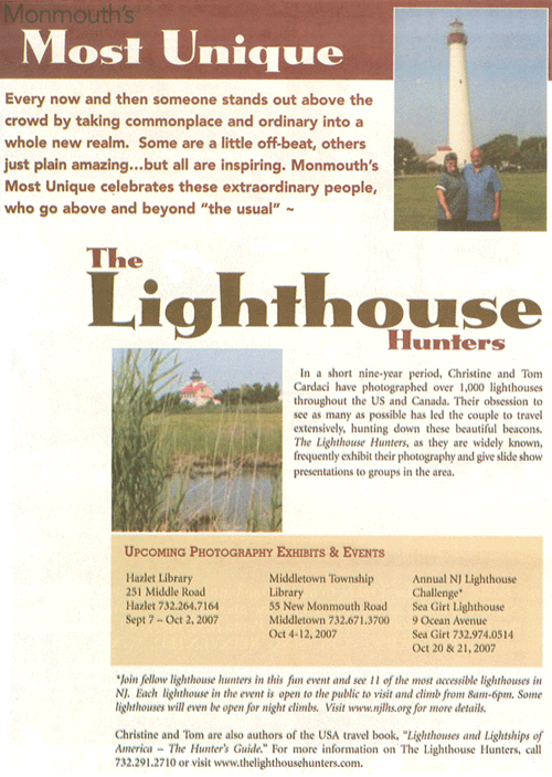 Currents Magazine's article on The Lighthouse Hunters Chris and Tom Cardaci
